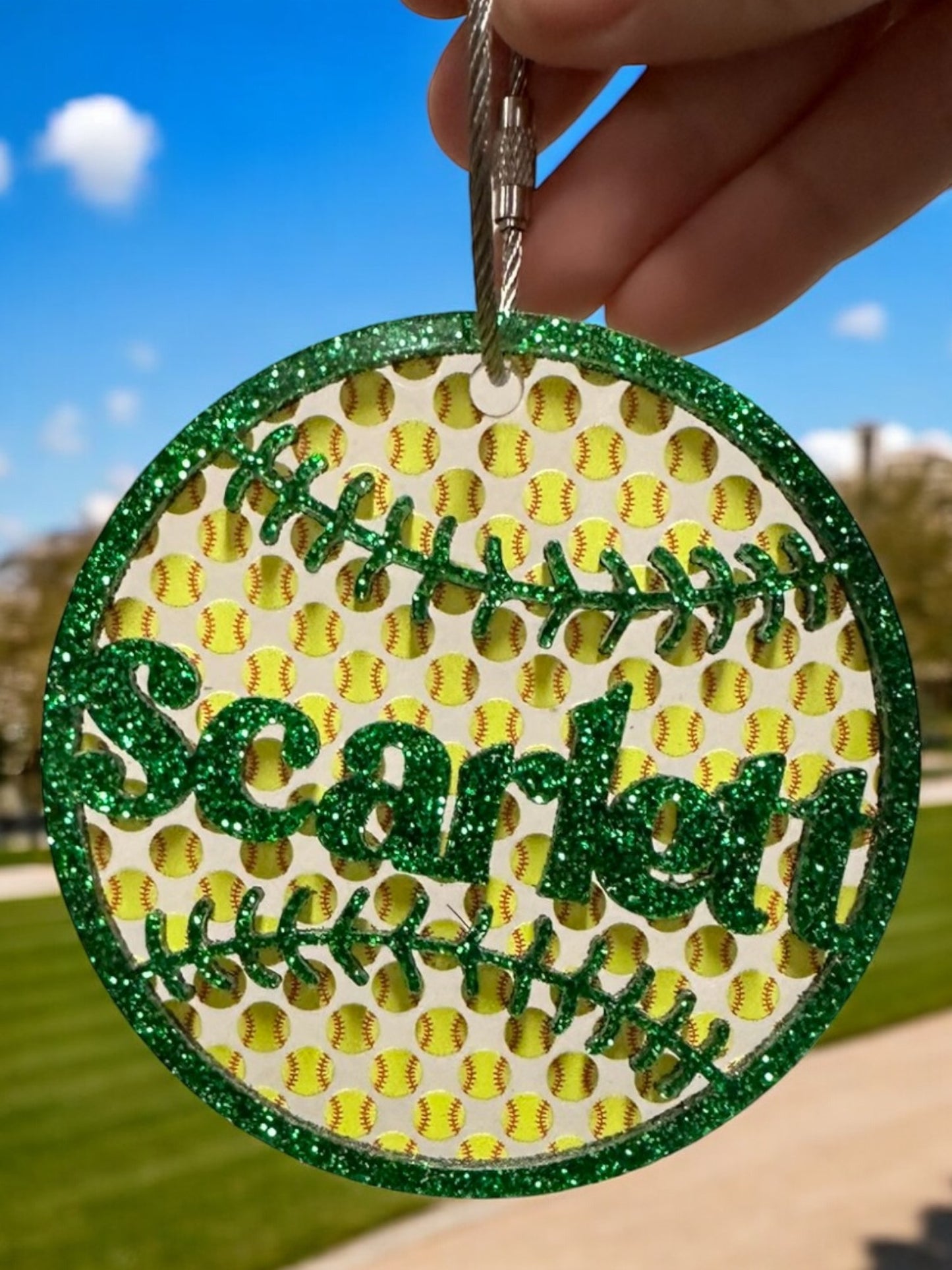 Softball Name Bag Tag