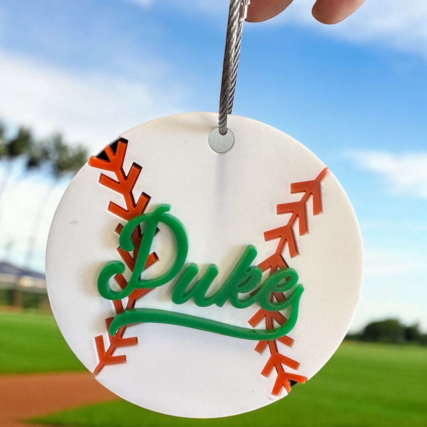 Baseball Name Bag Tag