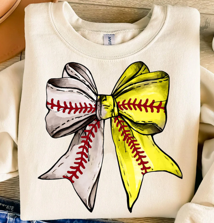 Both Bow Design Baseball Softball
