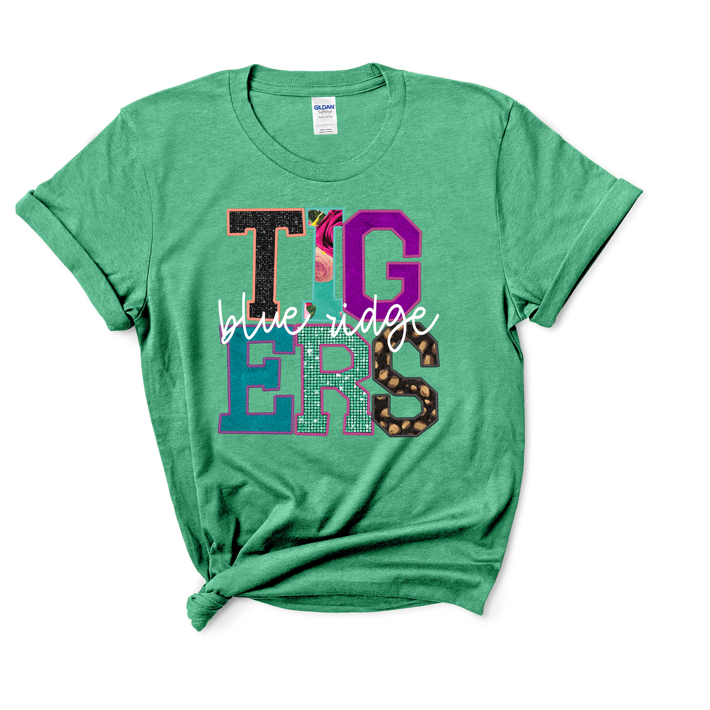 Faux Applique Tigers T-Shirt