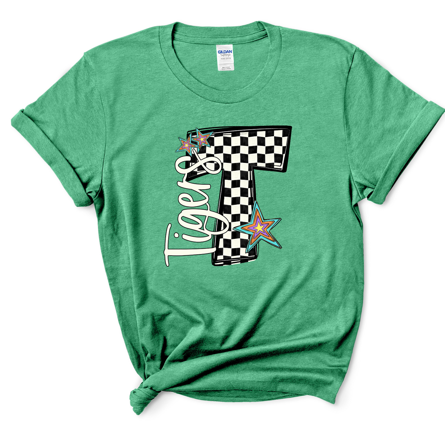 Checkered Star Tiger Design