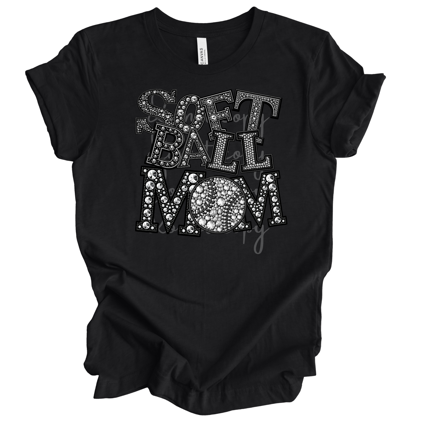 Bling Softball Mom Shirt