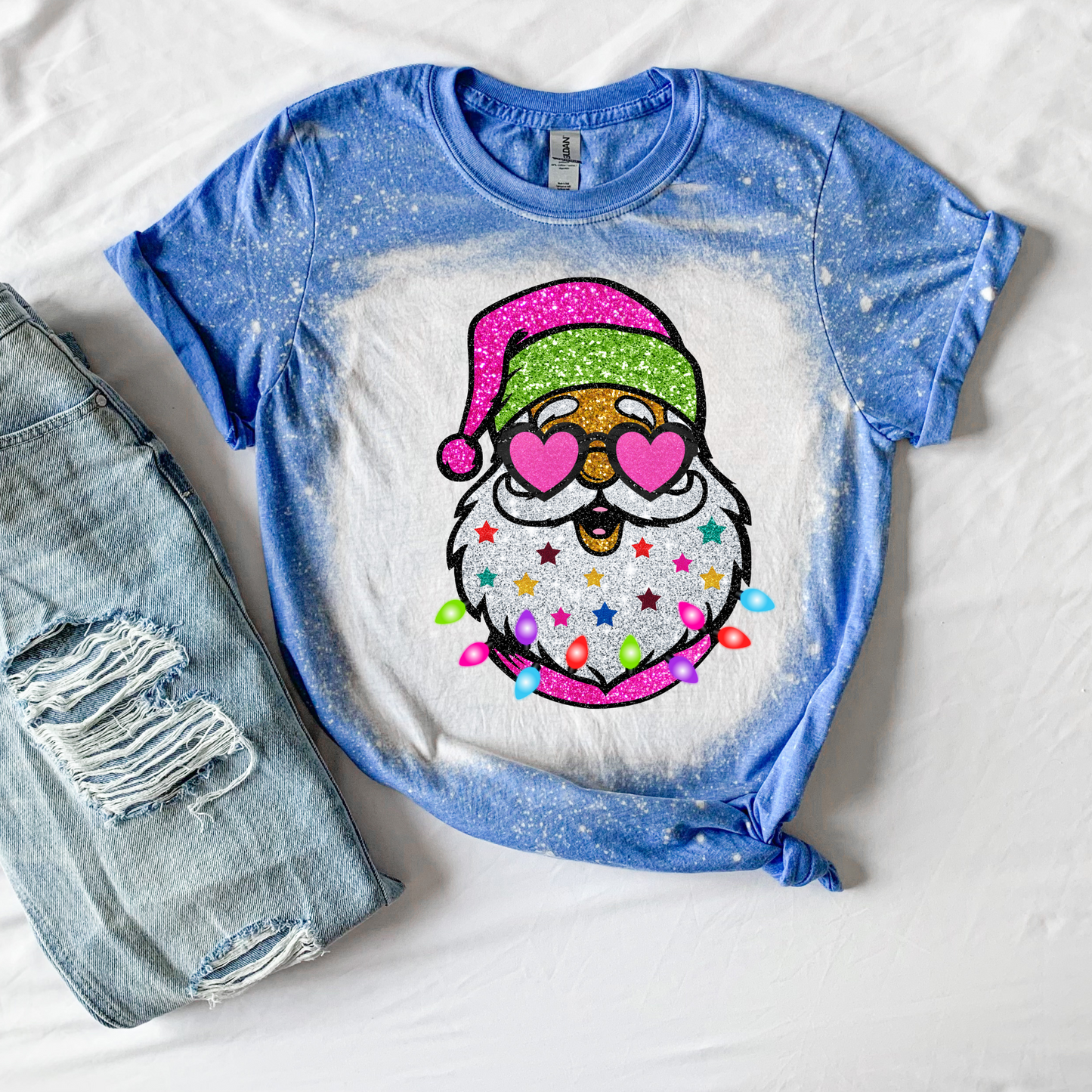 Neon Santa Bleached Tee