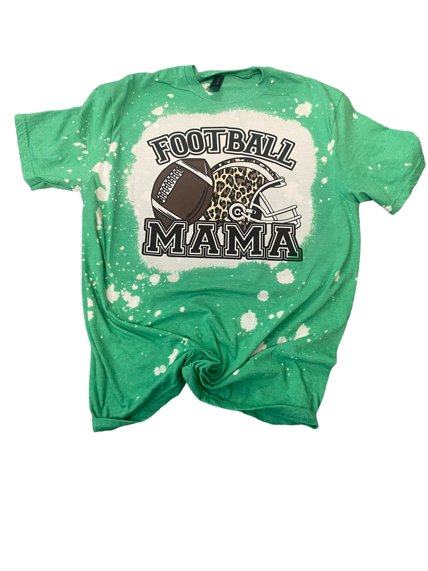 Football Mama Leopard Helmet T-Shirt