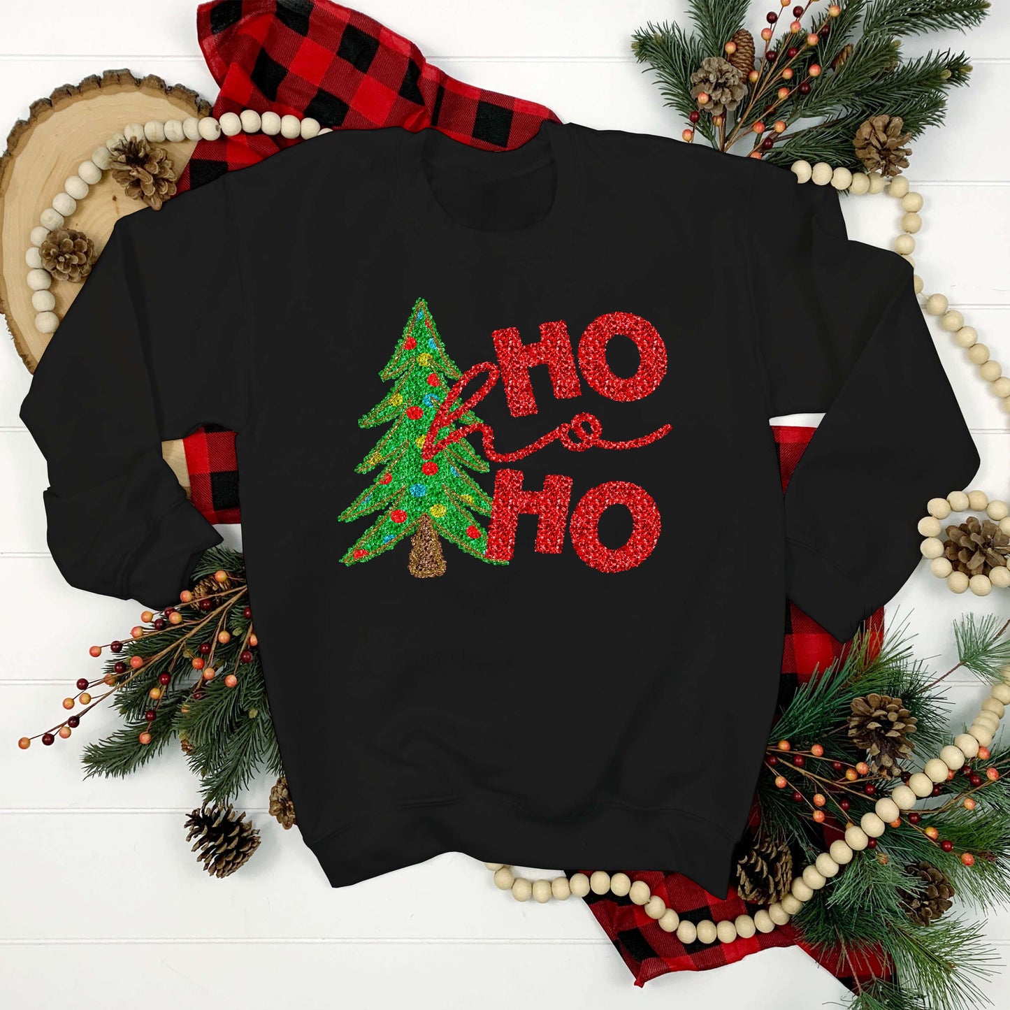 Ho Ho Ho Faux Sequin Sweatshirt