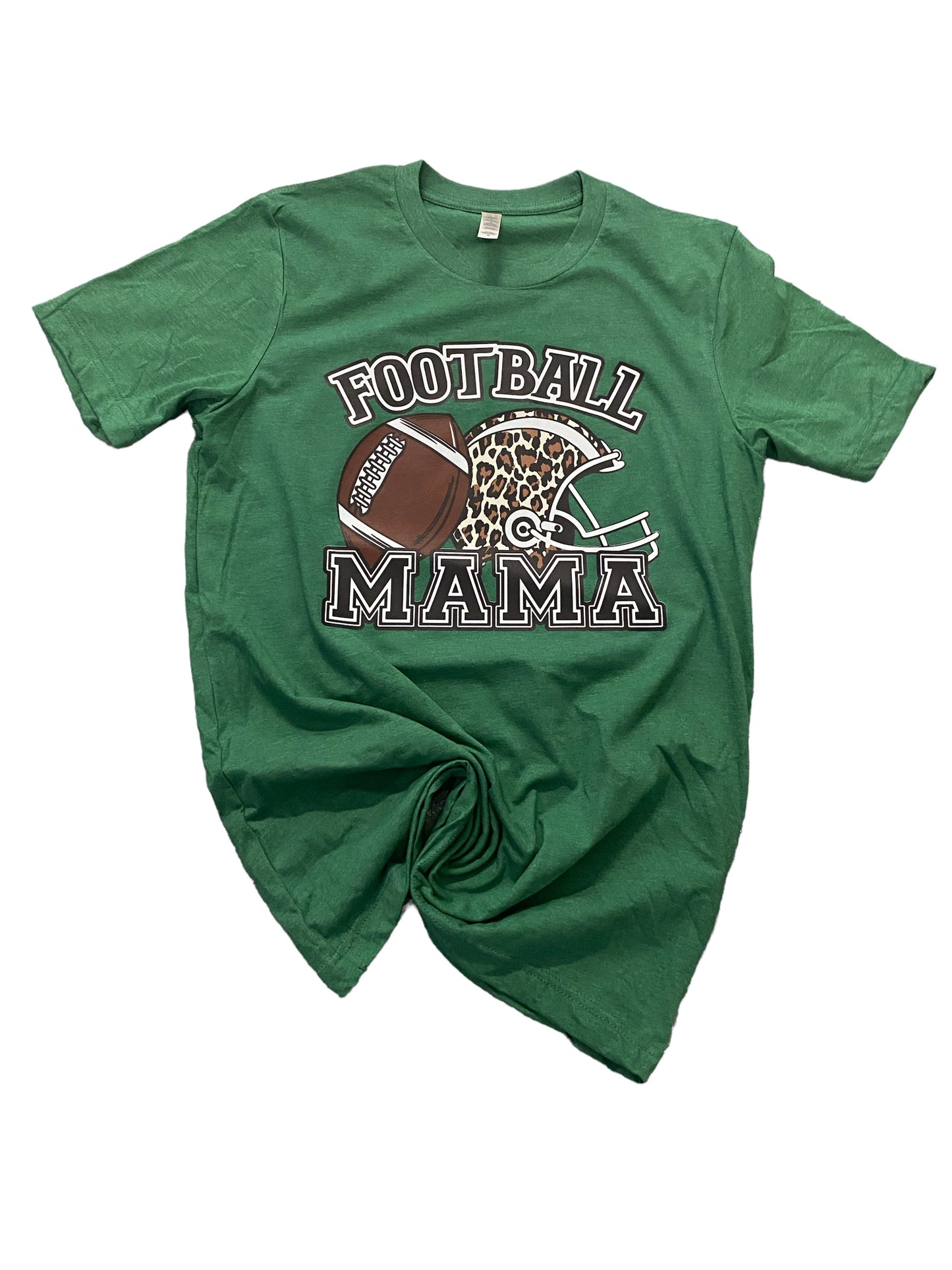 Football Mama Leopard Helmet T-Shirt