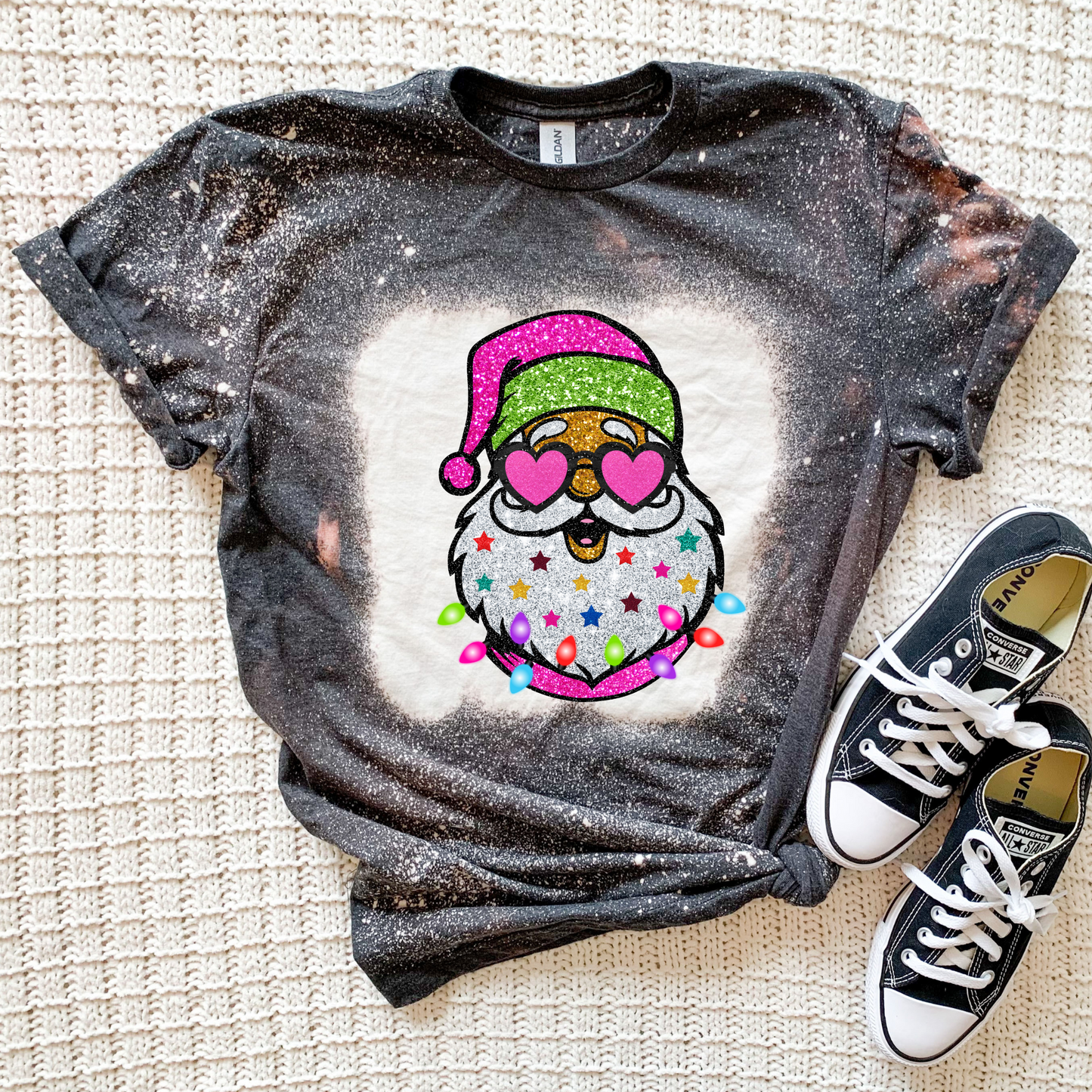 Neon Santa Bleached Tee