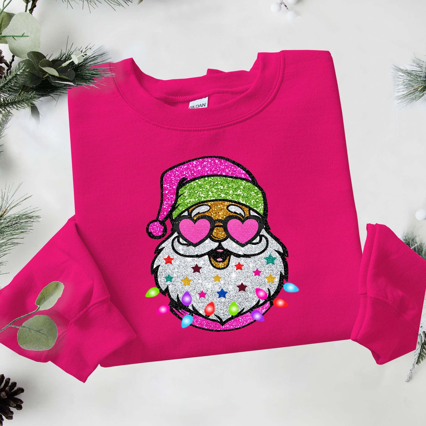 Pink Neon Santa Sweatshirt