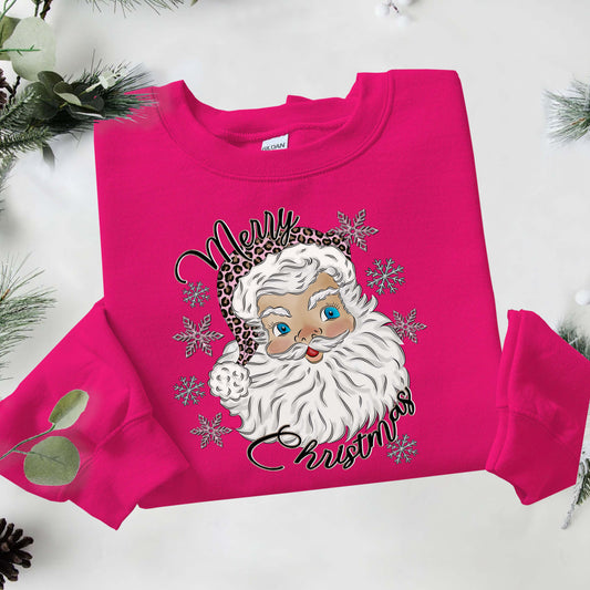 Pink Merry Christmas Santa Sweatshirt