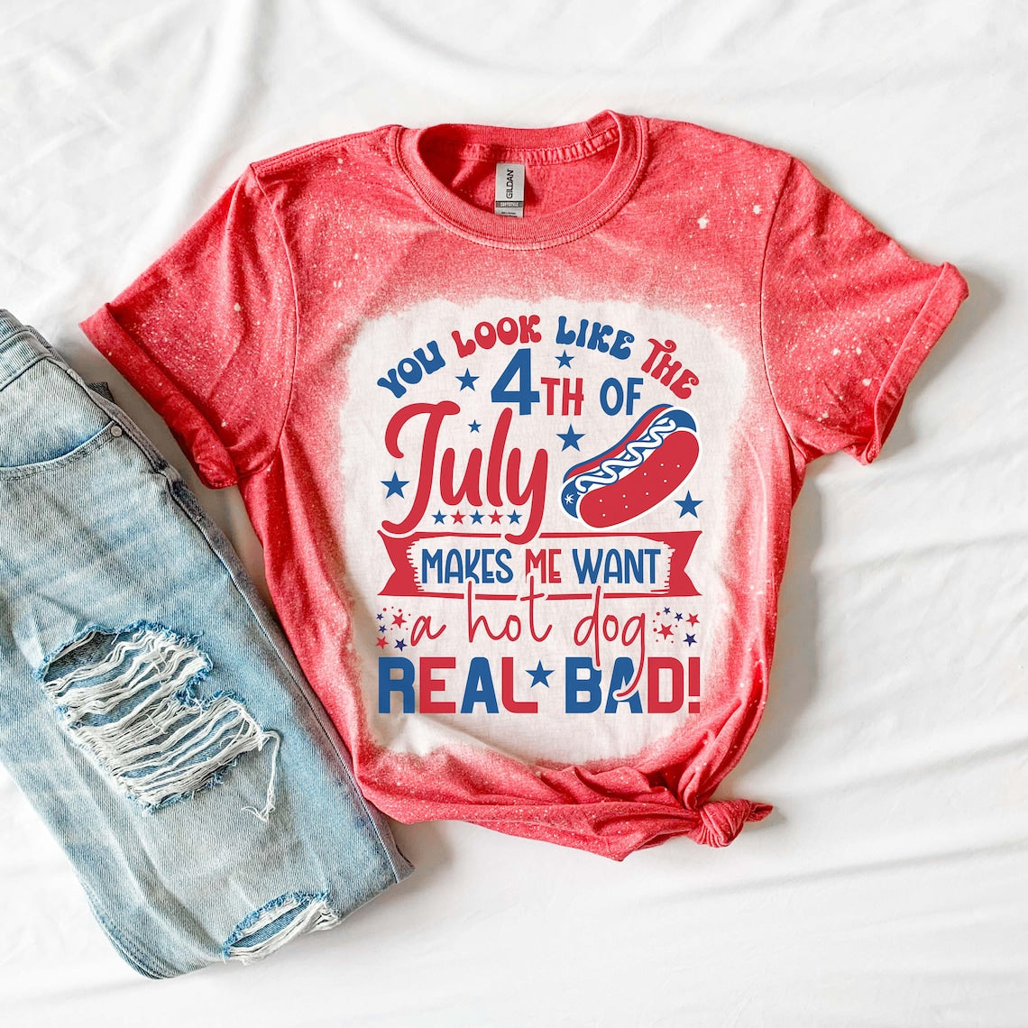 Bleached 4th July Tee