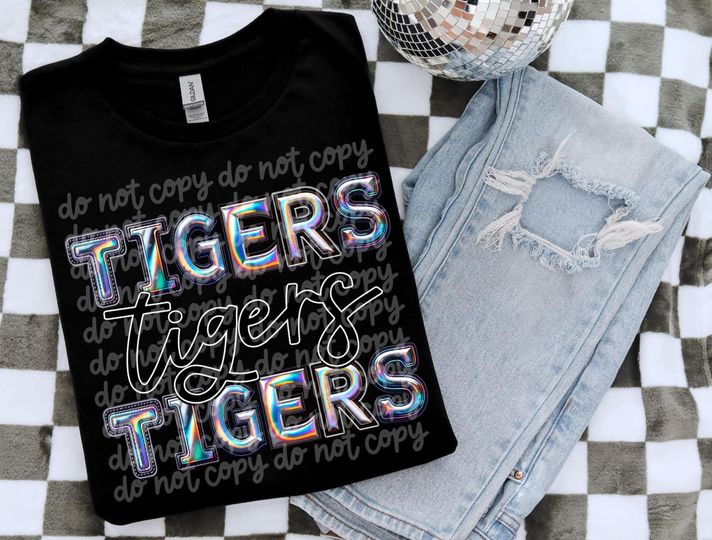 Tigers Printed holographic T-Shirt