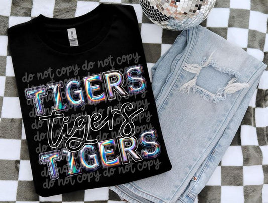 Tigers Printed holographic T-Shirt