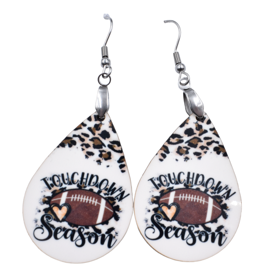 Leopard Touchdown Season Teardrop Earrings