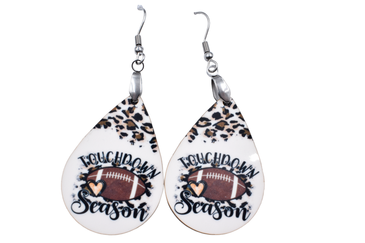 Leopard Touchdown Season Teardrop Earrings