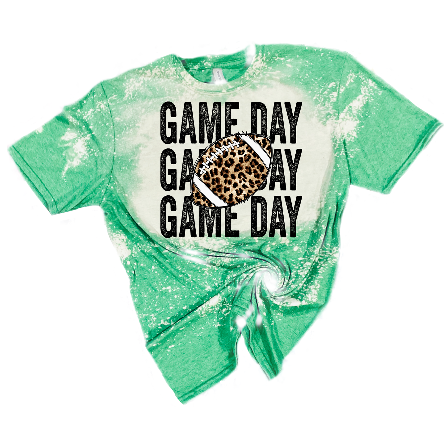 Bleached Leopard Football Game Day Stack T-Shirt