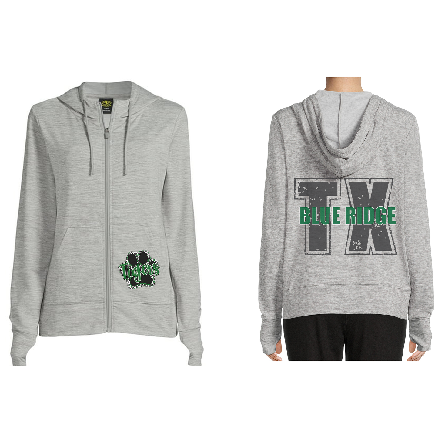 BR TX Paw Print Zip Up Sweatshirt