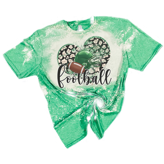 Bleached Leopard Heart Football T-Shirt