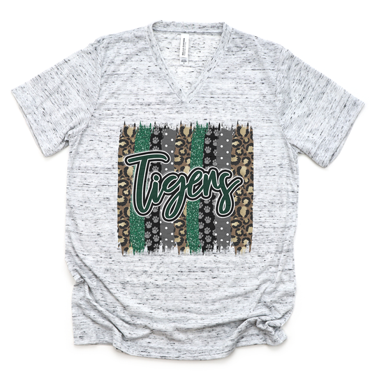 Tigers Leopard Glitter Splash V-Neck